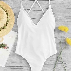 SHEIN White One Piece Bikini